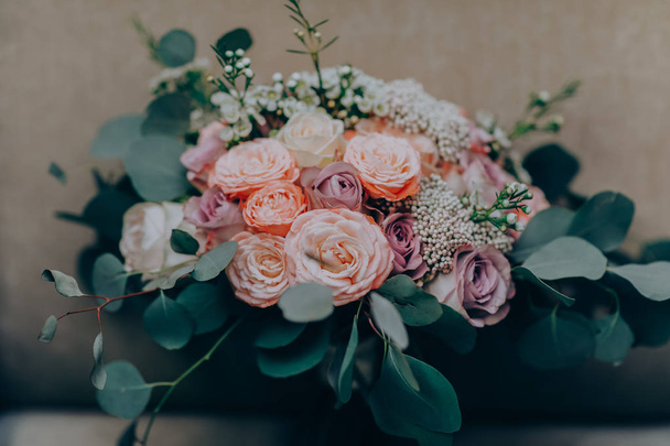 Bouquet flower. Wedding, holiday and floral background styled concept - 写真・画像