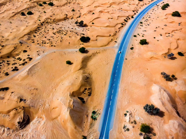 Highway road in the desert aerial view - Photo, Image