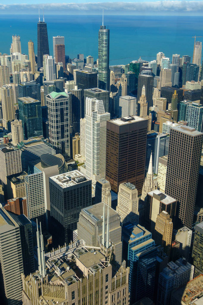 Chicago arranha-céus da baixa linha aérea
 - Foto, Imagem