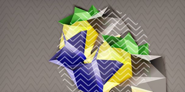 Triangular low poly background design - Vector, Image
