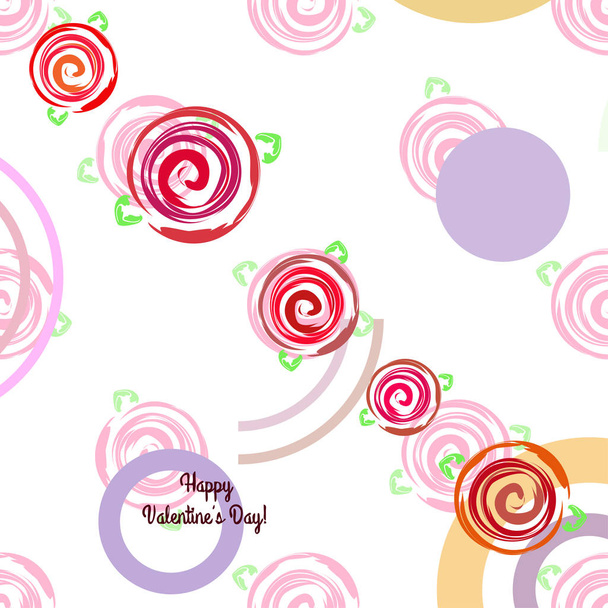 Valentine's Day, rose, flower, greeting card, vector background - Vettoriali, immagini