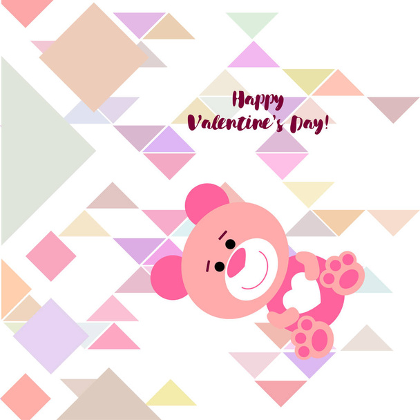 День святого Валентина, плюшевый мишка, поздравления, векторный фон
 - Вектор,изображение