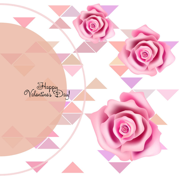 Valentine's Day, rose, flower, greeting card, vector background - Vetor, Imagem