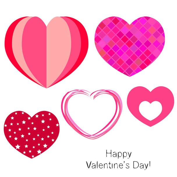 バレンタインの日、心、グリーティング カードのベクトルの背景 - ベクター画像