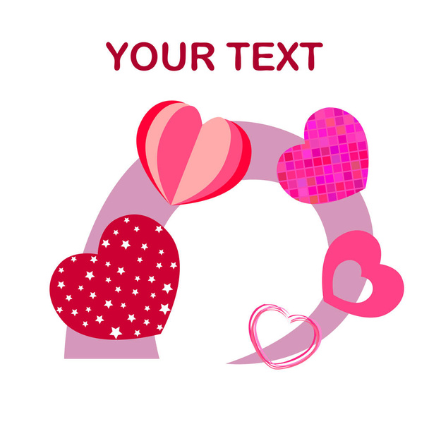 Valentine's Day, heart, greeting card, vector background - Vektor, Bild