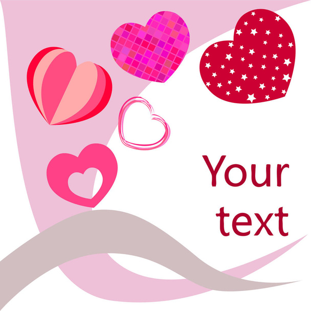 Aftelkalender voor Valentijnsdag, hart, wenskaart, vector achtergrond - Vector, afbeelding