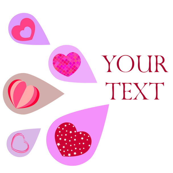 Valentine's Day, heart, greeting card, vector background - Vektör, Görsel