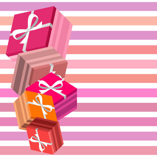 Valentine's Day, gift, greeting card, vector background - Вектор,изображение