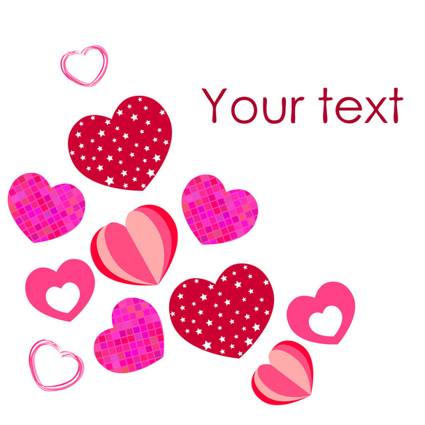 Valentine's Day, heart, greeting card, vector background - Vector, Image