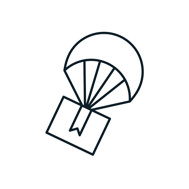 spadochron latanie z usługi dostawy box - Wektor, obraz
