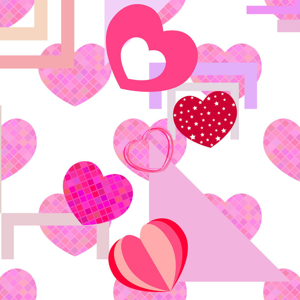 Valentine's Day, heart, greeting card, vector background - Vector, afbeelding