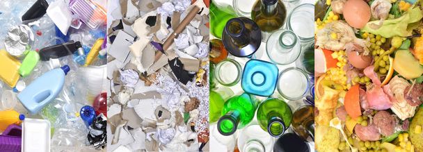 újrahasznosítás műanyag, papper, üveg és szerves - Fotó, kép