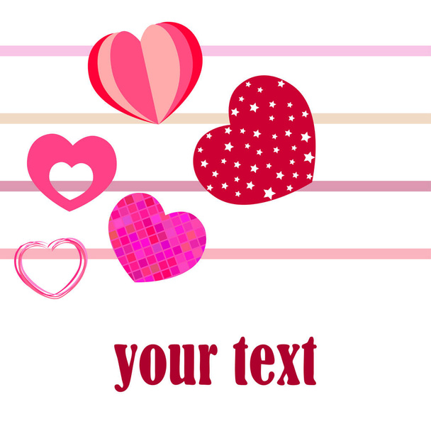 Valentine's Day, heart, greeting card, vector background - Vettoriali, immagini
