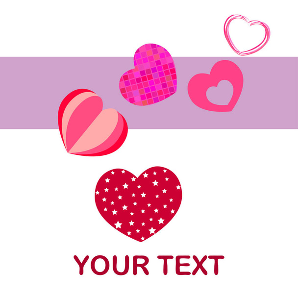 Valentine's Day, heart, greeting card, vector background - ベクター画像