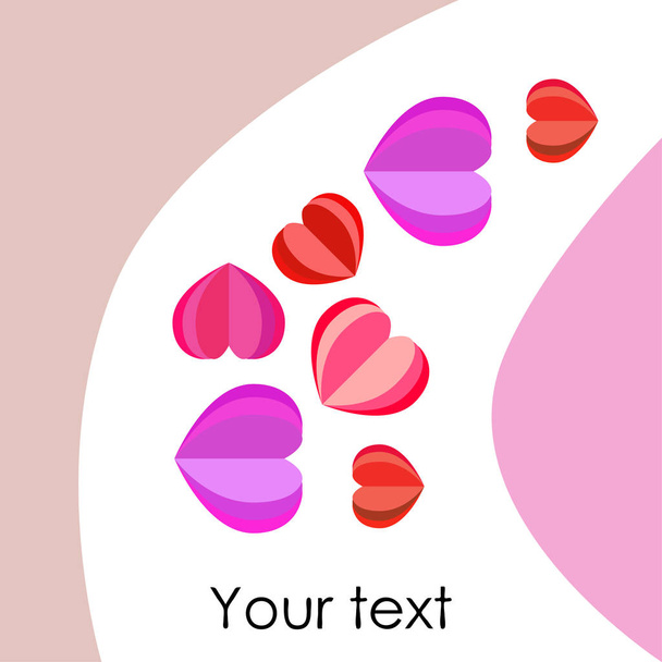 Valentine's Day, heart, greeting card, vector background - Вектор,изображение