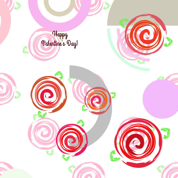 Valentine's Day, rose, flower, greeting card, vector background - Vektor, Bild