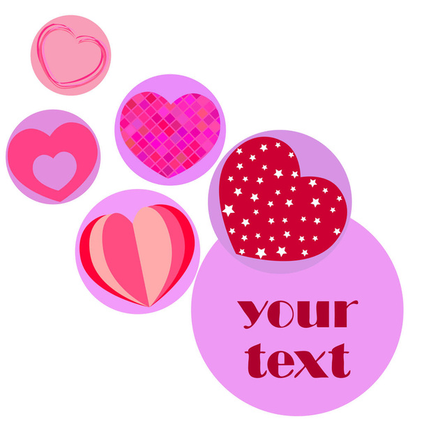 Valentine's Day, heart, greeting card, vector background - Vecteur, image