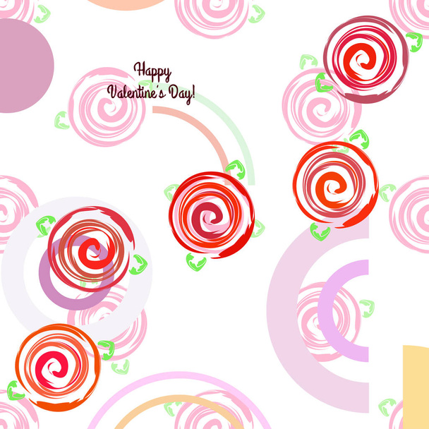 Valentine's Day, rose, flower, greeting card, vector background - Vektor, obrázek