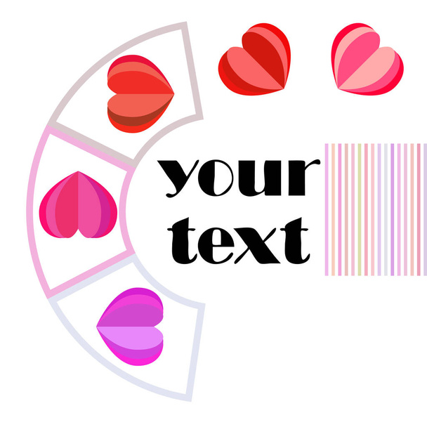 Valentine's Day, heart, greeting card, vector background - Διάνυσμα, εικόνα