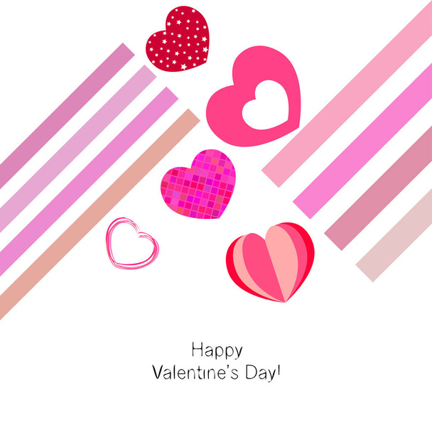 Valentine's Day, heart, greeting card, vector background - Vektor, obrázek