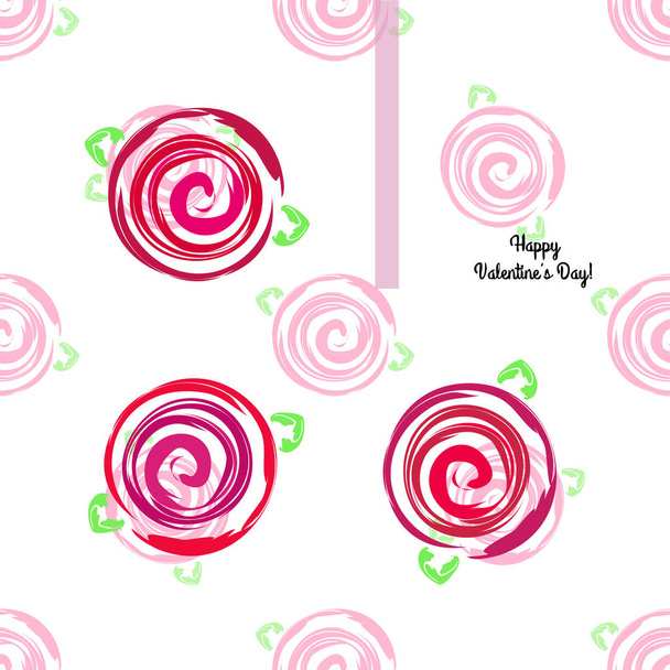 Saint Valentin, rose, fleur, carte de voeux, fond vectoriel
 - Vecteur, image
