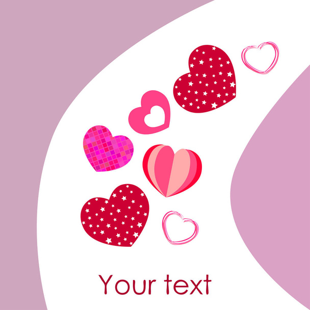 Valentine's Day, heart, greeting card, vector background - Vektor, Bild