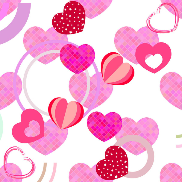 Valentine's Day, heart, greeting card, vector background - Vettoriali, immagini