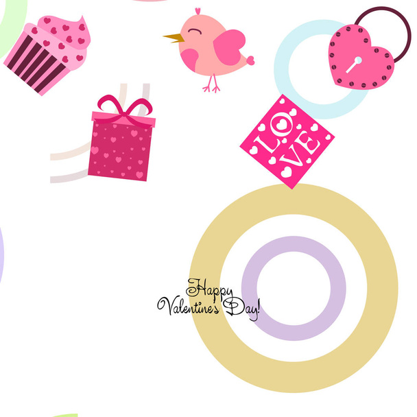 A set of celebratory elements for St. Valentine's Day. flat vector illustration isolated on white background - ベクター画像