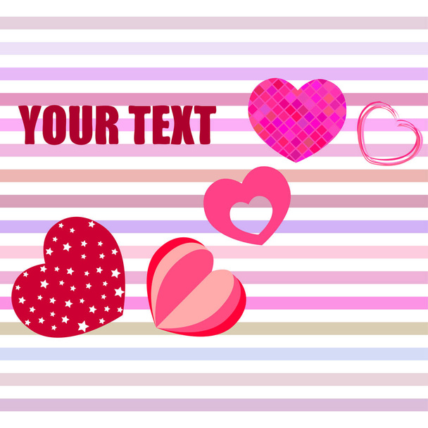 Valentine's Day, heart, greeting card, vector background - Vektor, obrázek