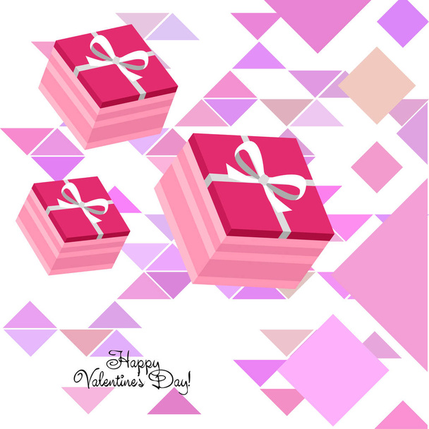 Valentine's Day, gift, greeting card, vector background - ベクター画像