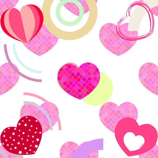 Valentine's Day, heart, greeting card, vector background - Vector, Imagen
