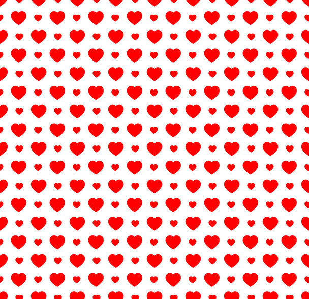 Red hearts seamless vector pattern - Vektor, kép