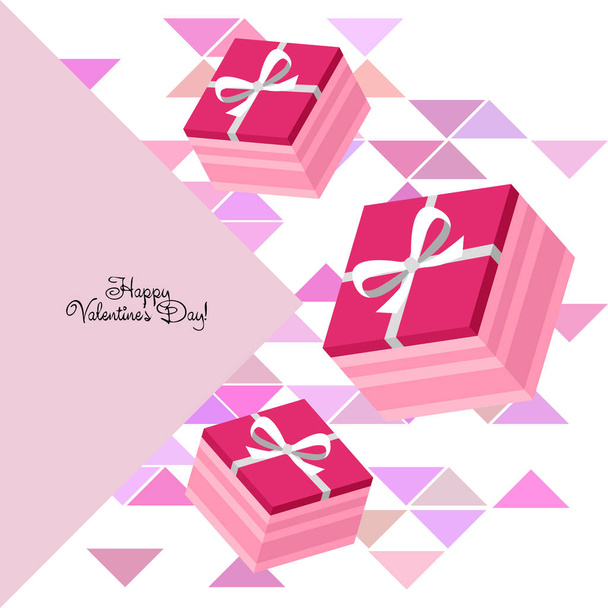 Valentine's Day, gift, greeting card, vector background - Vecteur, image