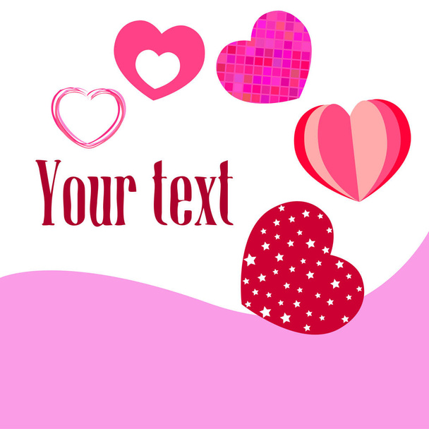 Valentine's Day, heart, greeting card, vector background - Vecteur, image