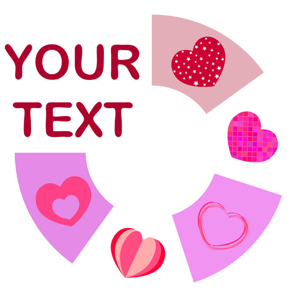 Valentine's Day, heart, greeting card, vector background - Vetor, Imagem