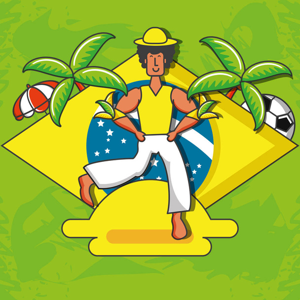 Erkek Brezilya dansçı karakter - Vektör, Görsel