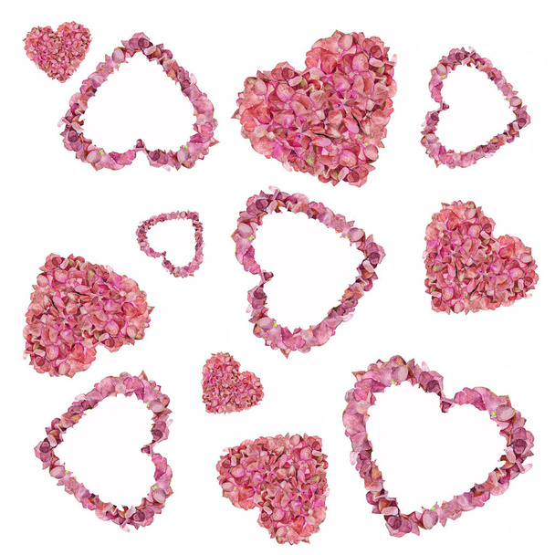 seamless texture. valentine's day, love, valentine, watercolor, hydrangea, spring, heart, flowers - Fotó, kép