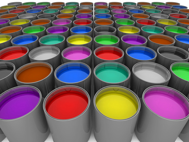 Multi canettes de peinture de couleur
 - Photo, image