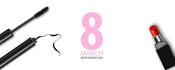 8 Μαρτίου ευτυχισμένη γυναικεία μόδα ημέρα - Διάνυσμα, εικόνα