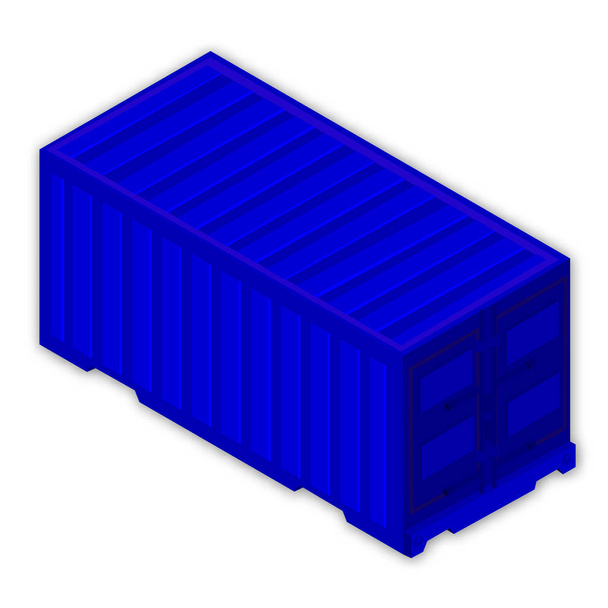Isometrische vector illustratie container voor logistiek en transport zendingen geïsoleerd op witte achtergrond - Vector, afbeelding