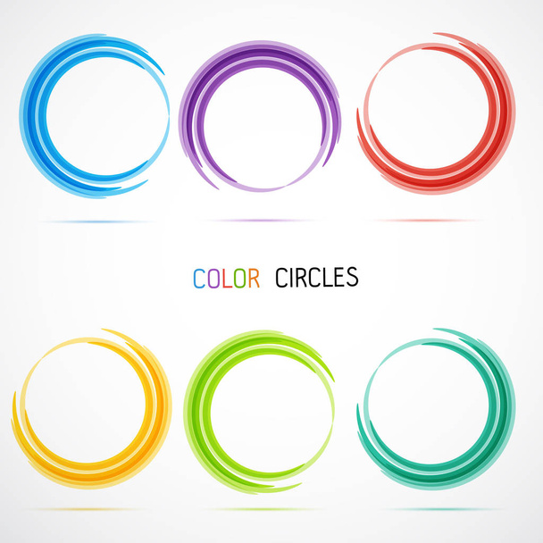 Conjunto de círculos de color. Ilustración vectorial. - Vector, imagen