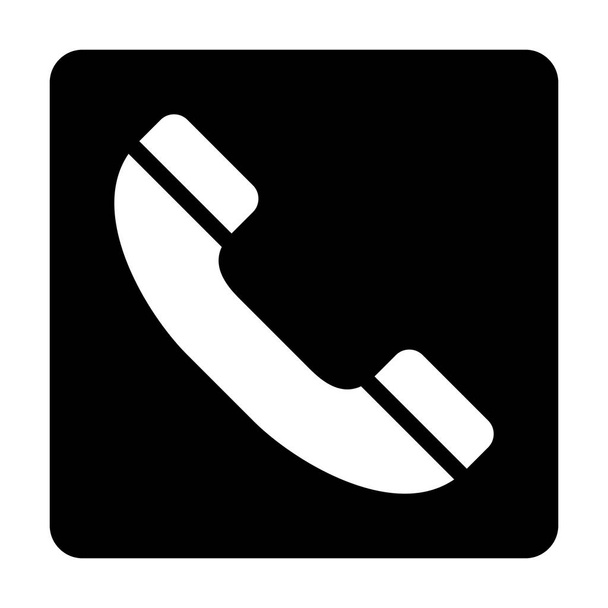 Icono negro del teléfono. Símbolo de llamada telefónica aislado sobre fondo blanco. Vector EPS
. - Vector, Imagen