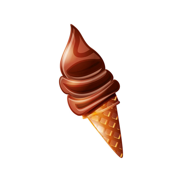 delicious ice cream in cone - Vettoriali, immagini