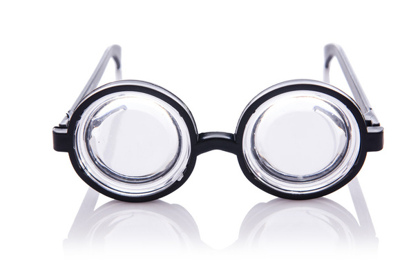 Divertidas gafas nerd aisladas en blanco
 - Foto, Imagen