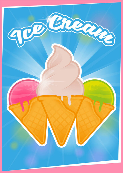 Poster ice cream  - Vektör, Görsel