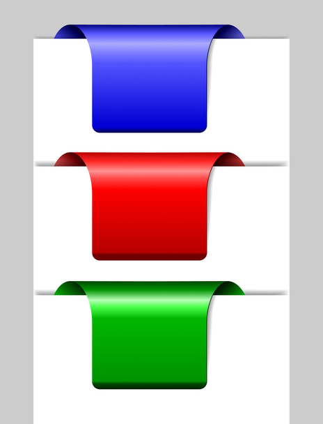 Três adesivos multicoloridos
 - Vetor, Imagem