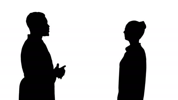 Silhouette Acquaintance doctor with a patient. - Materiaali, video