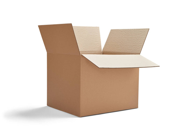 close up of  a cardboard box on white background - Photo, Image