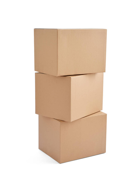 close up of  a cardboard box on white background - Photo, Image