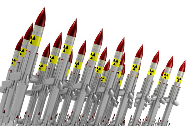 3D rakety - jaderných hlavic - izolované na bílém pozadí - Fotografie, Obrázek
